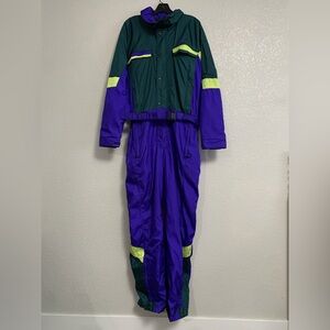 Vtg 90s North Face Ski Suit Snowsuit Goretex One Piece Retro Neon Men M/L